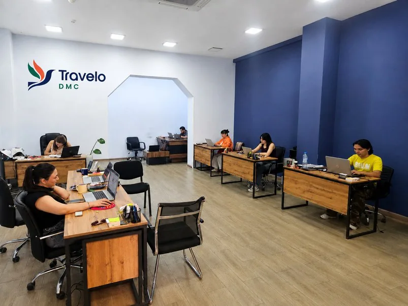 Azerbaijan partner office operations with Travelo DMC branding